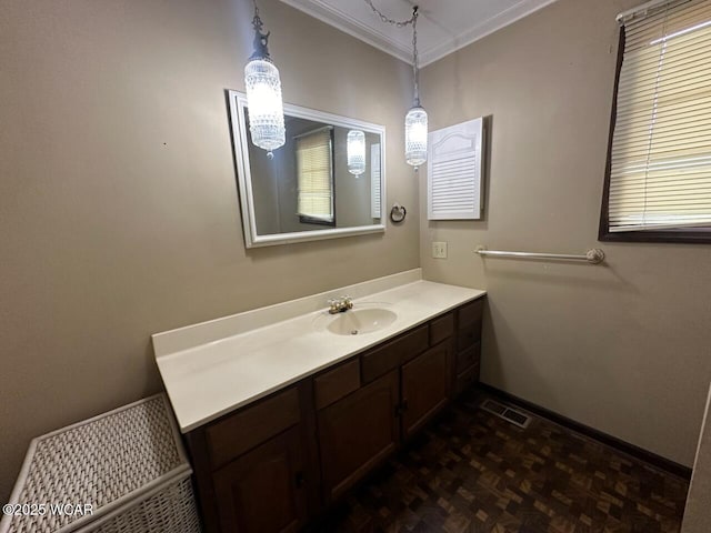 1317 Timberlane Dr, Lima, OH 45805 - bathroom featuring ornamental molding and vanity