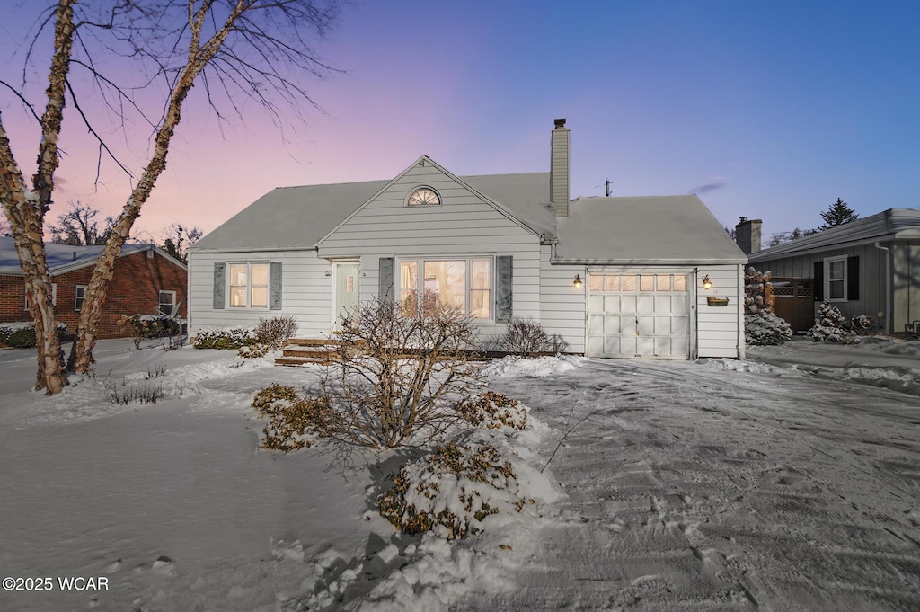 view of front of house with a garage