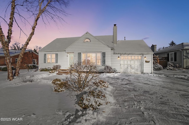 view of front of house with a garage