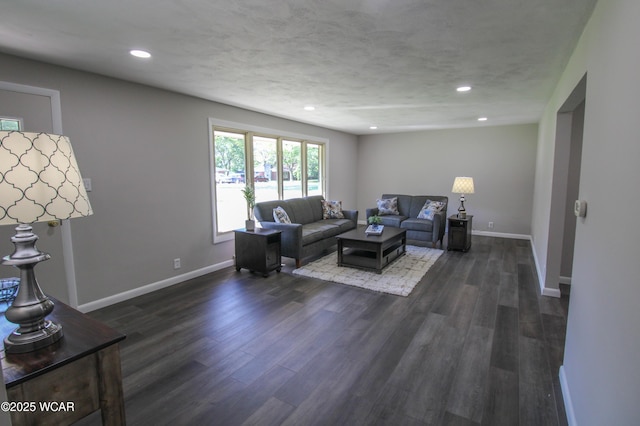4945 New Haven Dr, Lima, OH 45806 - living area featuring dark wood-style floors and recessed lighting