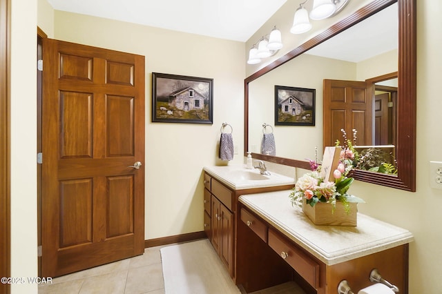 2691 Cremean Rd, Elida, OH 45807 - bathroom with tile patterned floors, vanity, and baseboards