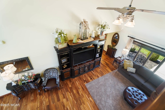 2691 Cremean Rd, Elida, OH 45807 - living room with ceiling fan and wood finished floors