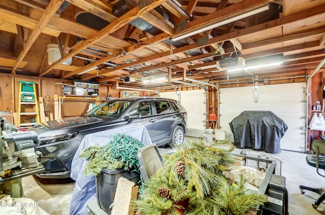 garage featuring a garage door opener