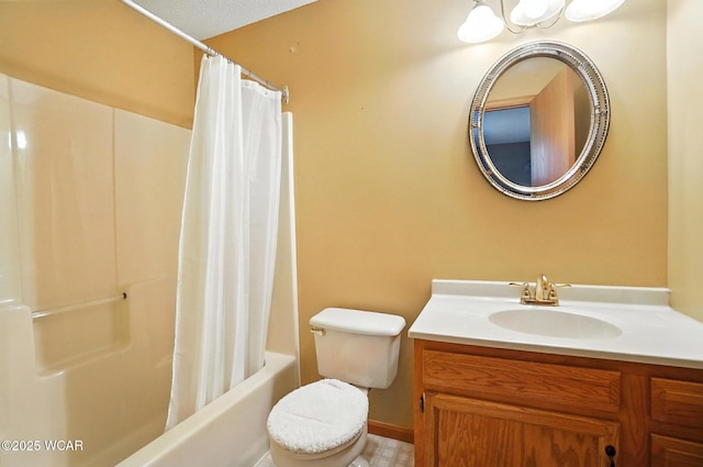 807 Centerfield Dr, Paulding, OH 45879 - bathroom with vanity, shower / bath combination with curtain, and a chandelier