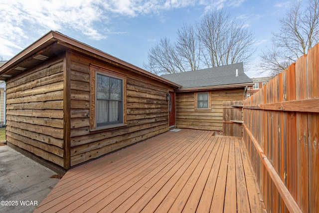 wooden terrace with fence