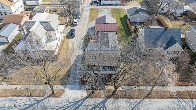 aerial view with a residential view