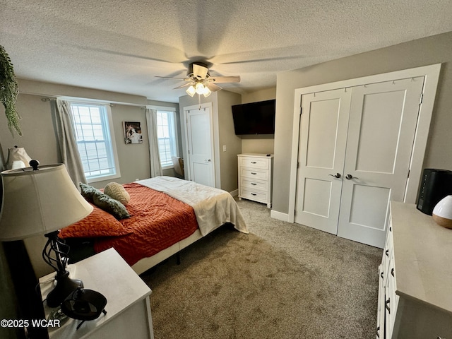 111 E Ottawa-Glandorf Rd, Ottawa, OH 45875 - bedroom featuring light carpet, a textured ceiling, and ceiling fan