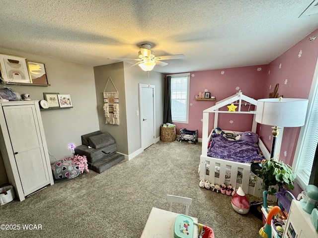 111 E Ottawa-Glandorf Rd, Ottawa, OH 45875 - carpeted bedroom featuring ceiling fan and a textured ceiling