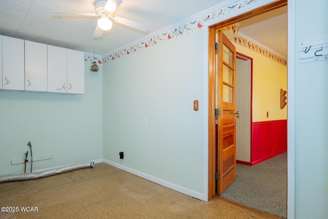 spare room with ceiling fan