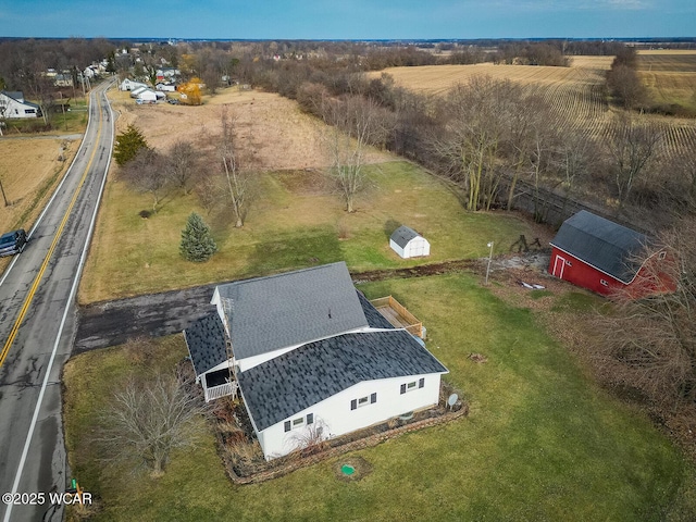 aerial view featuring a rural view