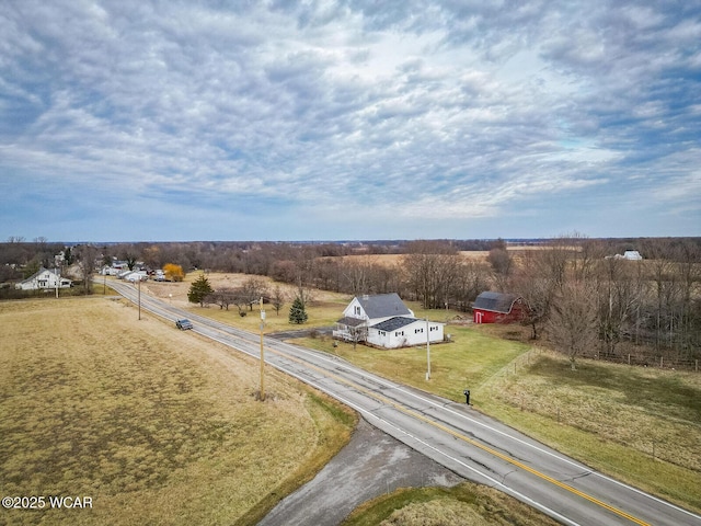 bird's eye view featuring a rural view