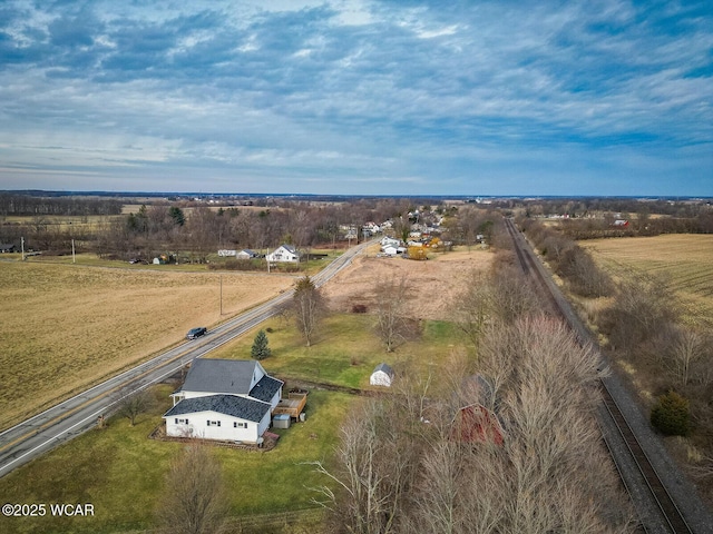 bird's eye view with a rural view