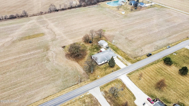 drone / aerial view featuring a rural view