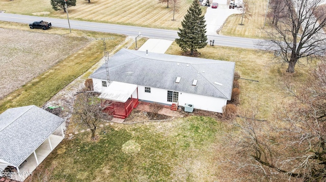 drone / aerial view featuring a rural view