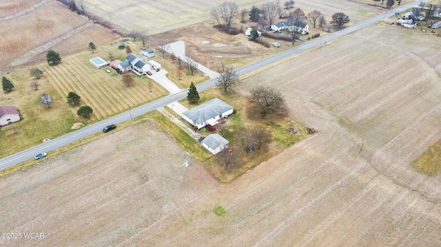 drone / aerial view featuring a rural view