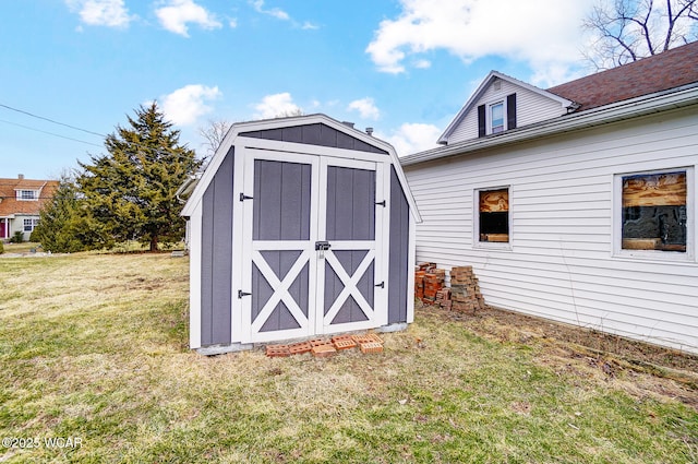 view of shed