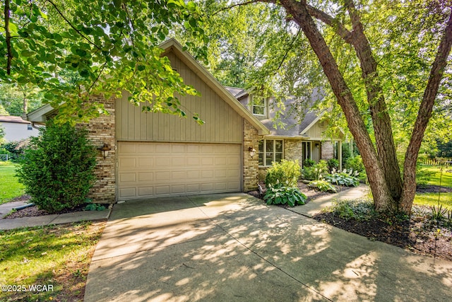 800 Heritage Dr, Lima, OH 45804 - mid-century inspired home featuring concrete driveway, brick siding, and an attached garage