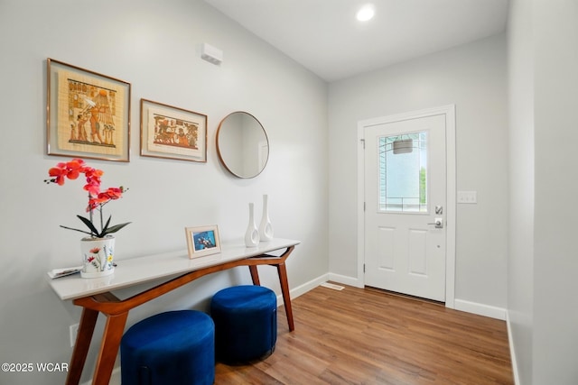 3467 Weldon Dr, Lima, OH 45806 - entryway with baseboards, wood finished floors, and recessed lighting