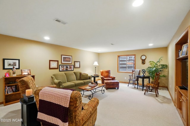 4042 Bur Oak Trl, Lima, OH 45807 - living room with light colored carpet, recessed lighting, and baseboards