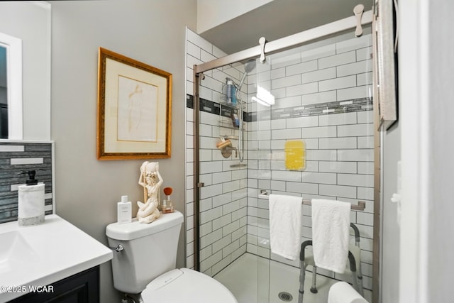 2101 Kimberly Dr, Lima, OH 45805 - full bathroom featuring toilet, vanity, and a shower stall
