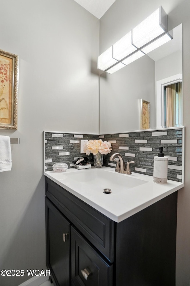2101 Kimberly Dr, Lima, OH 45805 - bathroom with decorative backsplash and vanity