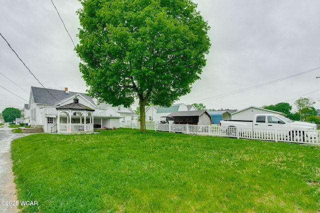 608 W Pearl St, Wapakoneta, OH 45895 - view of yard with a gazebo and fence private yard
