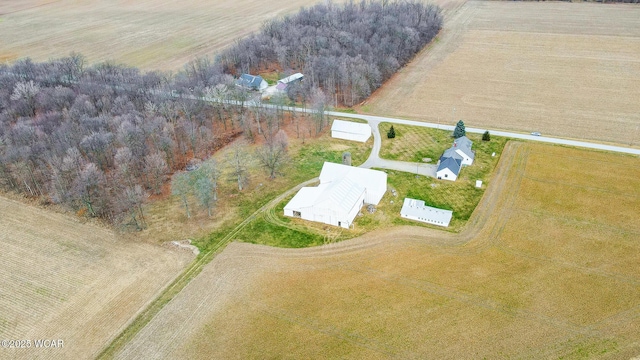 drone / aerial view featuring a rural view