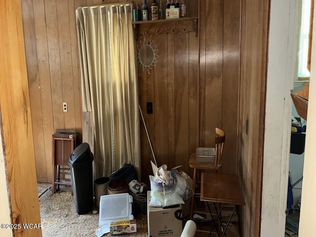 1027 W Elm St, Lima, OH 45805 - miscellaneous room featuring wooden walls