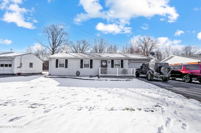 single story home featuring a garage