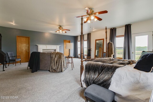 5065 Amherst Rd, Lima, OH 45806 - carpeted bedroom with access to outside and a fireplace