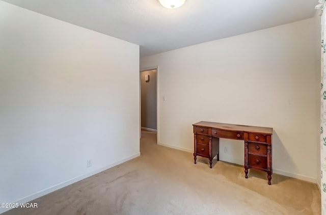 interior space featuring baseboards and carpet flooring