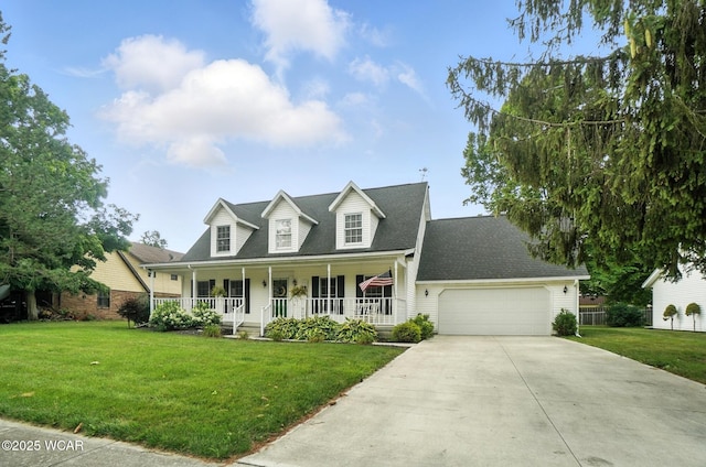 1619 Northbrook Dr, Lima, OH 45805 - cape cod home with a porch, a garage, concrete driveway, and a front lawn