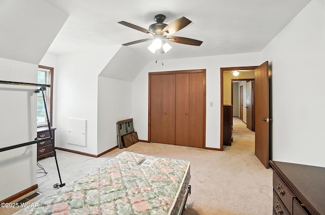 1619 Northbrook Dr, Lima, OH 45805 - bedroom with light carpet, a closet, and ceiling fan