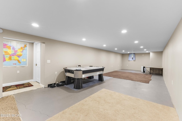 3139 Clifford Dr, Lima, OH 45805 - game room featuring finished concrete flooring and recessed lighting