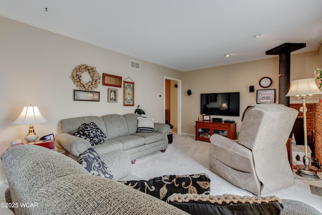 5295 E Rd, Lima, OH 45807 - carpeted living area with visible vents