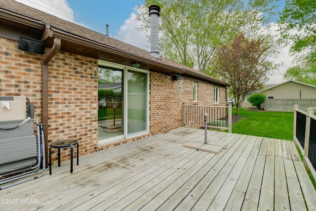 5295 E Rd, Lima, OH 45807 - deck with a yard and fence