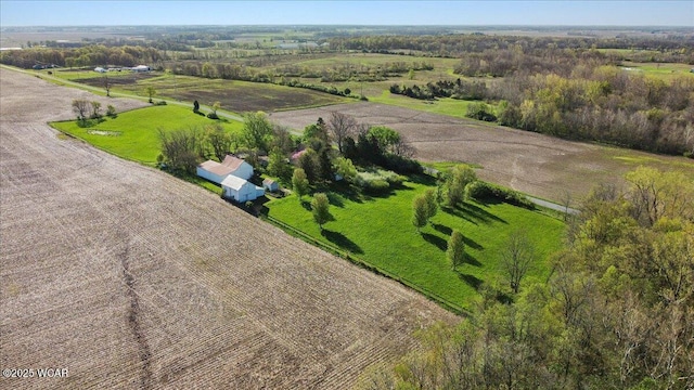 bird's eye view featuring a rural view