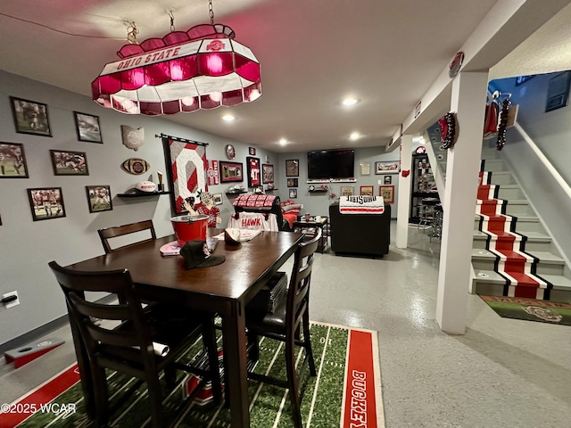 305 Fenway Dr, Lima, OH 45804 - dining room featuring recessed lighting and stairway