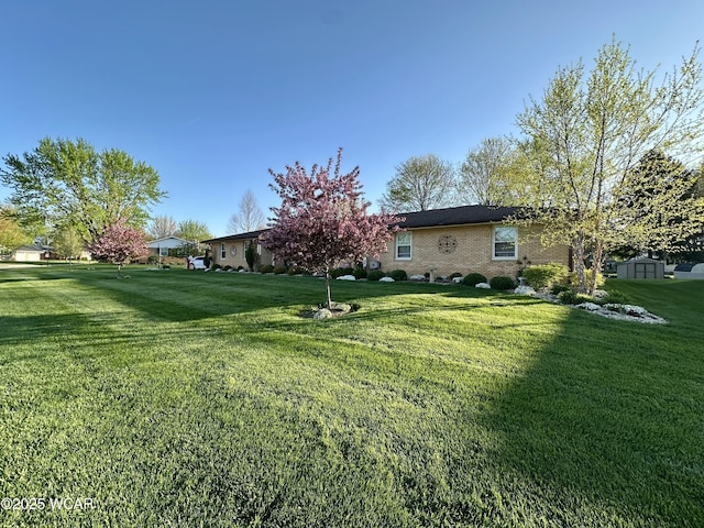 305 Fenway Dr, Lima, OH 45804 - view of green lawn with a shed