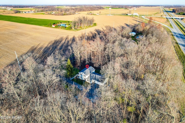 aerial view featuring a rural view