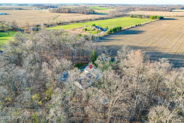 drone / aerial view with a rural view