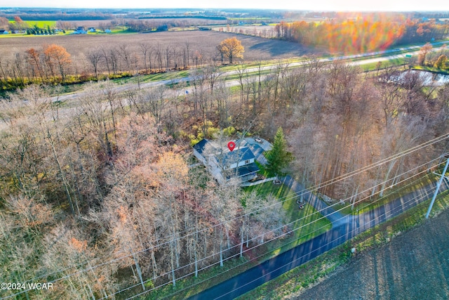 bird's eye view featuring a rural view