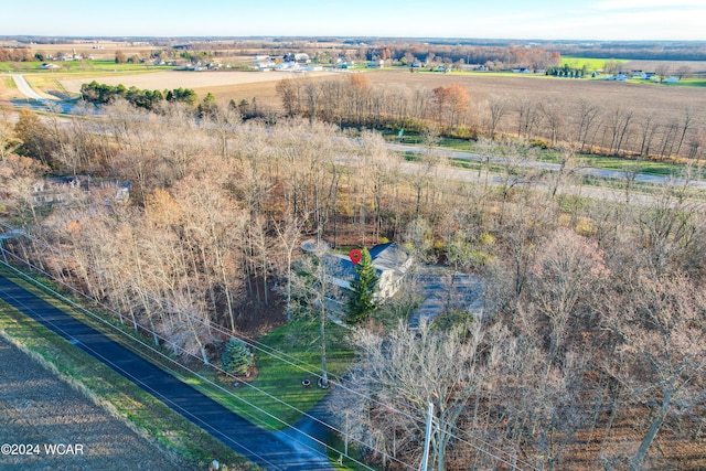 aerial view with a rural view