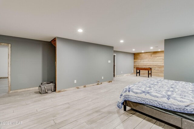 bedroom featuring light hardwood / wood-style flooring