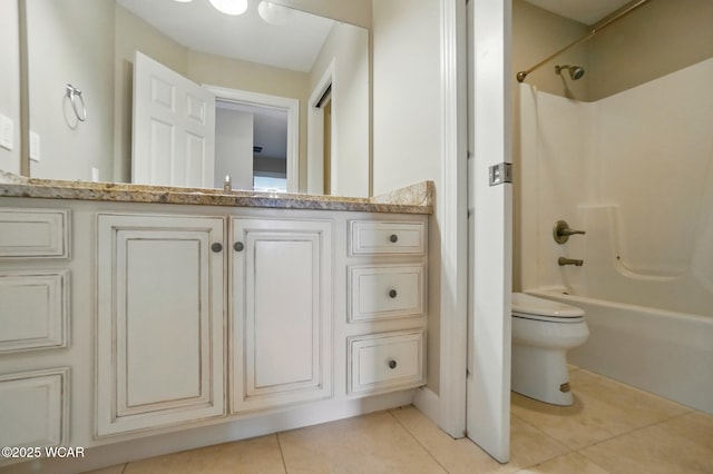4441 Indian Hill Dr, Lima, OH 45806 - bathroom with tile patterned floors, toilet, shower / bathtub combination, and vanity