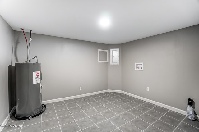 basement featuring water heater