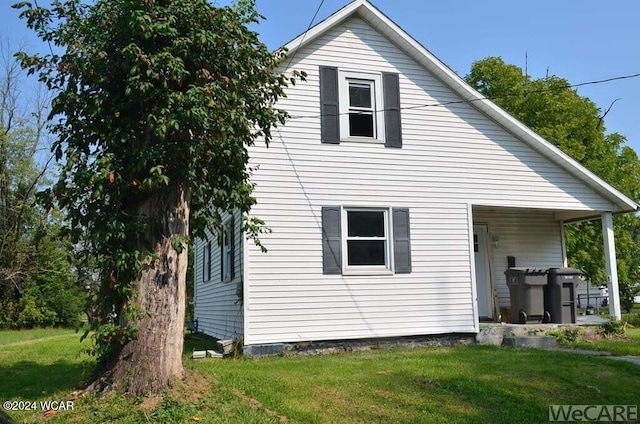 exterior space with a front lawn