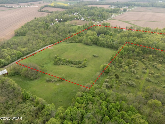 1380 Thomas Rd, New Paris, OH 45347 - view of rural area featuring property parcel outlined and large plots for crops