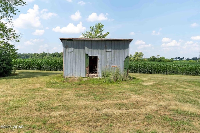 15350 State Route 235, Mount Cory, OH 45868 - view of pole building with agricultural area, a lawn, and a view of rural / pastoral area