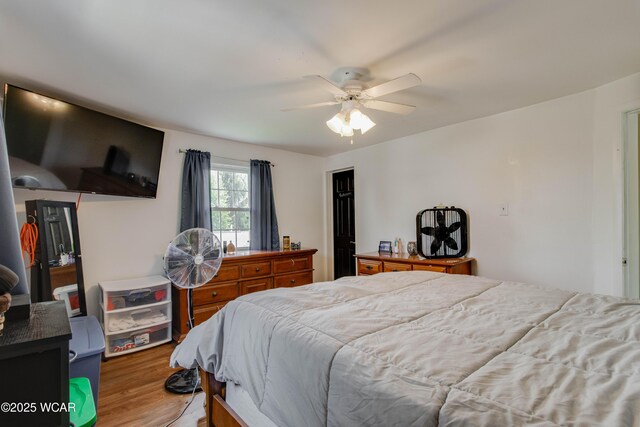 213 Johns Ave, Elida, OH 45807 - bedroom featuring light wood-type flooring and a ceiling fan
